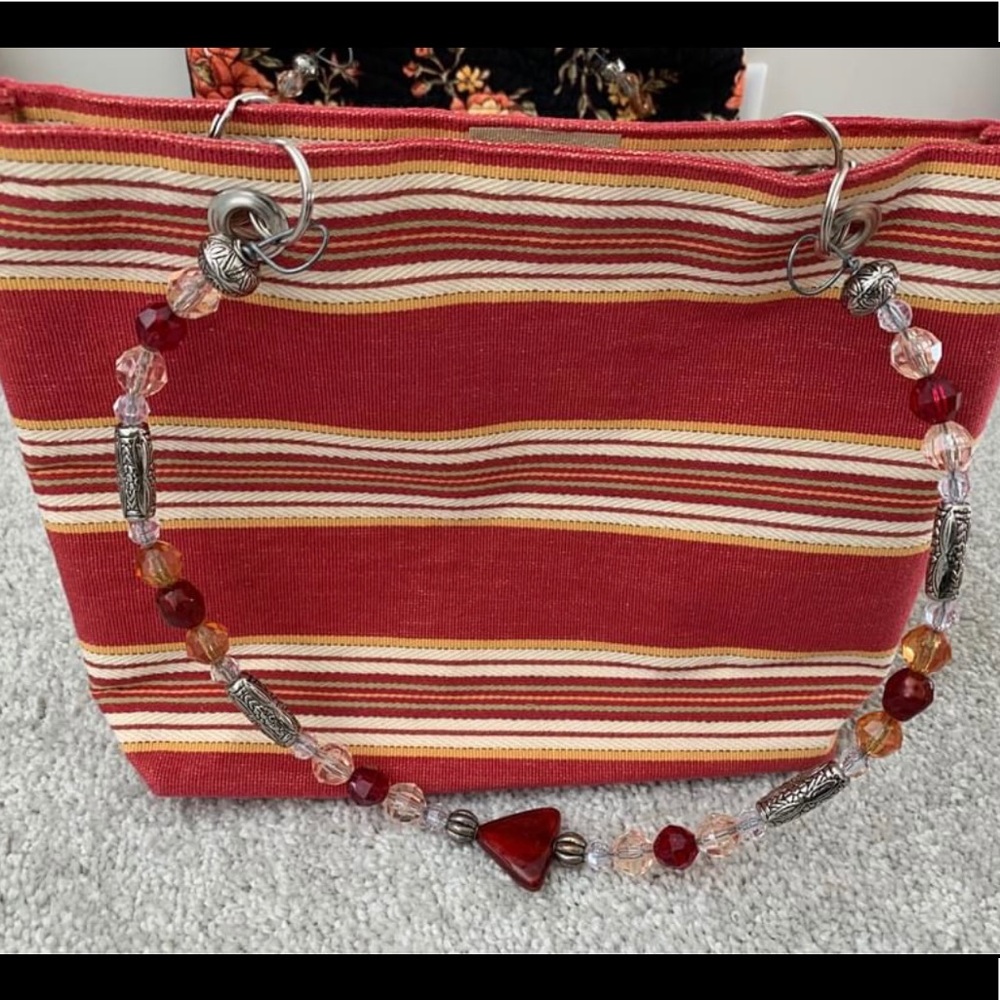 💼 Beaded Handle Purse / Tote ~ Brand New